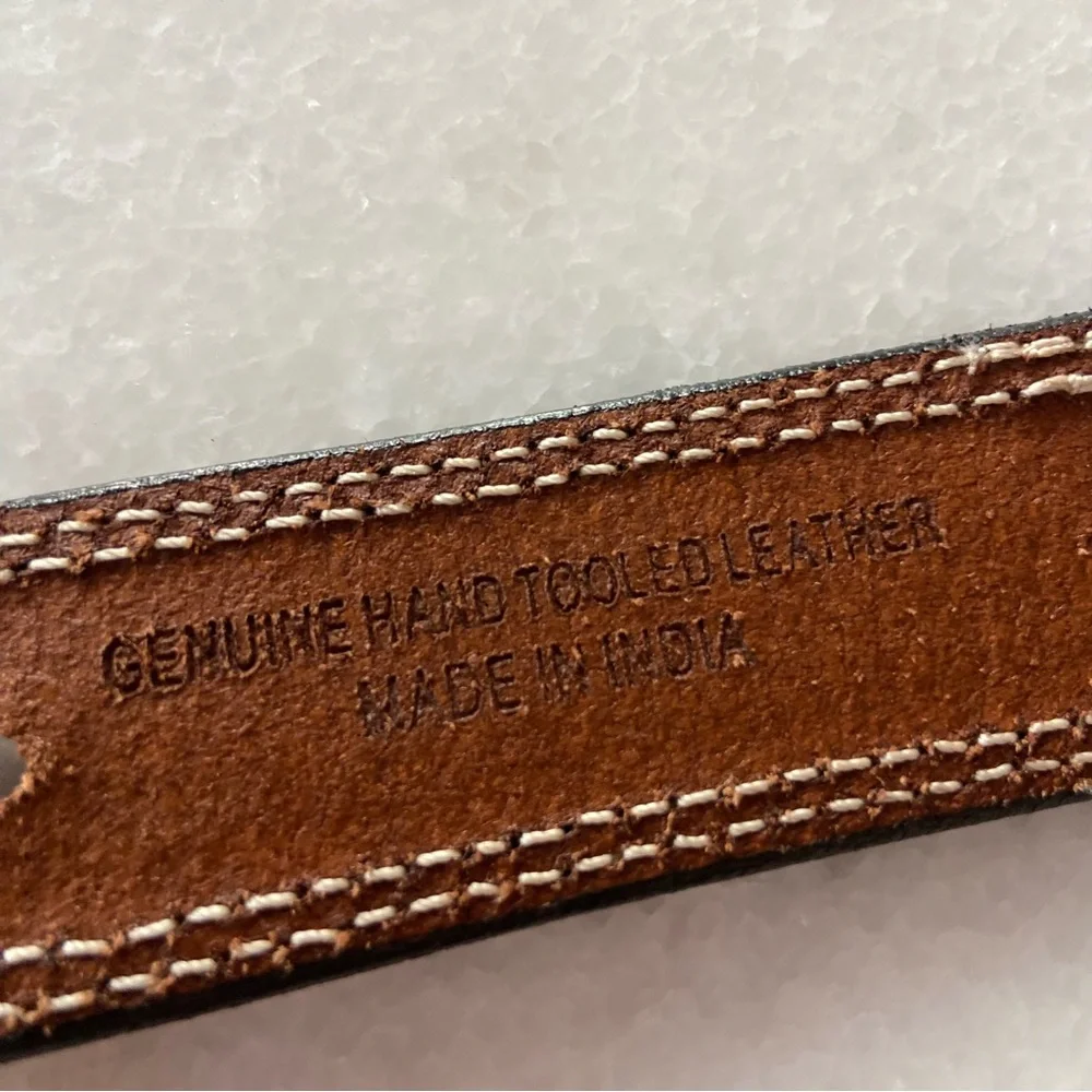 Ranger Belt Company Tooled Brown Leather Western Youth 22 Cowboy Rodeo